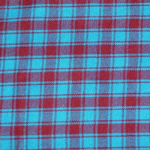 Light Blue and Brown Checked Maasai Shuka