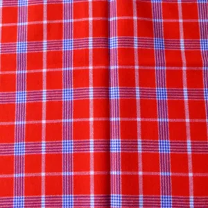 Red Checked with White and Magento Stripes Maasai Shuka