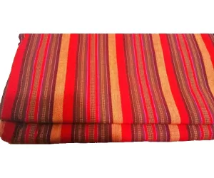 Red, Black, Brown, Pink Multi-Colored Striped Maasai Shuka