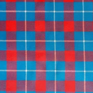 Red, Light Blue and Magento Checked with White Stripes Maasai Shuka