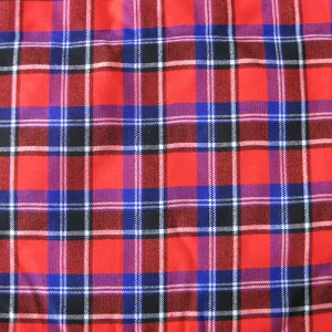 Red, Magento, Black Checked with White Stripes Maasai Shuka