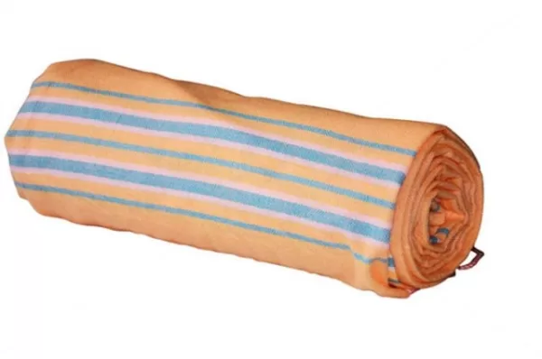 Apricot Orange with Blue and White Striped Kikoy Sarong