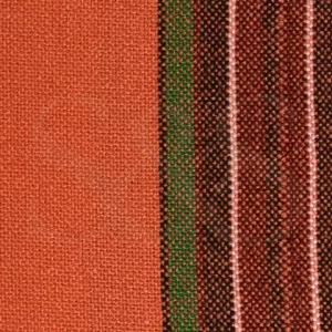 Tangirine Orange with Chocolate, White, Dark Green and Barn Red Striped Kikoy Sarong