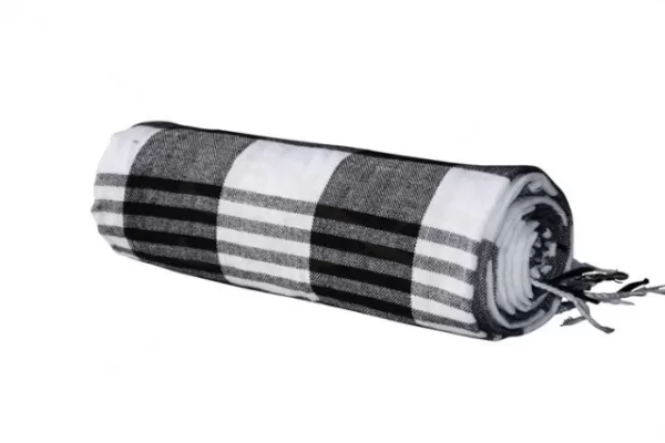 Black, White and Grey Checked Kikoy Sarong