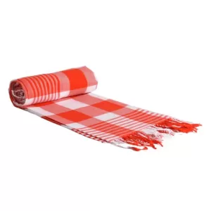 Red, Imperial Red and White Checked with Red and Imperial Red Stripes Kikoy Sarong