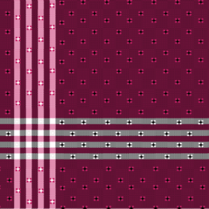 Burgundy Red with Gray and Rose Pink Stripes with Embeded Patterns Kikoy Sarong