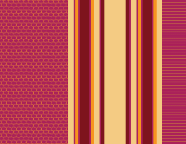 Magenta Honey Comb Pattern with Red, Yellow and Fire Orange Stripes Kikoy Sarong