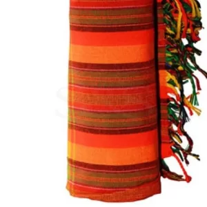 Orange, Red, Forest Green, Yellow and Black Stripped Kikoy Sarong