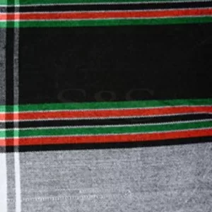 Grey with Black, Red, Green and White Striped Kikoy Sarong