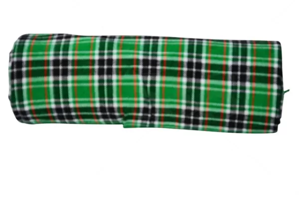 Green Checked with Black, Red, Forest Green and White Striped Kikoy Sarong