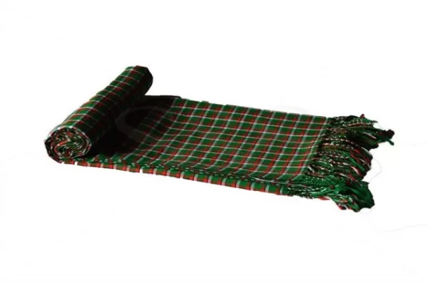 Green and Red Checked with White, Maroon and Black Stripes Kikoy Sarong