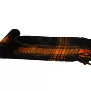 Black with Orange Decorative Stripes Kikoy Sarong