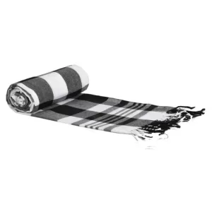 Grey, White and Black Checked with Grey, White and Black Stripes Kikoy Sarong