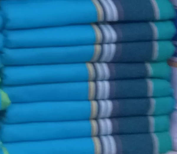 Blue, Dark Grey Blue, Blue Chill with White, Blue and Yellow Stripes Cotton Kikoy