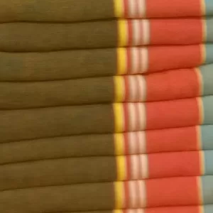 Brown, Chestnut Red with Indian Yellow, White and Spanish Green Stripes