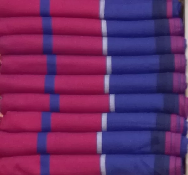 Magenta Red, Blue with Blue, White and Purple Stripes Cotton Kikoy