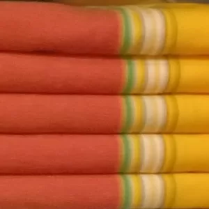 Red Orange, Yellow with Yellow, White, Green and Red Orange Stripes Kikoy